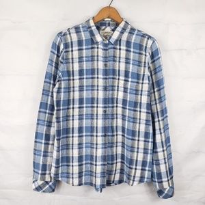 Current Elliott Slim Boy Linen Blue Picnic Plaid